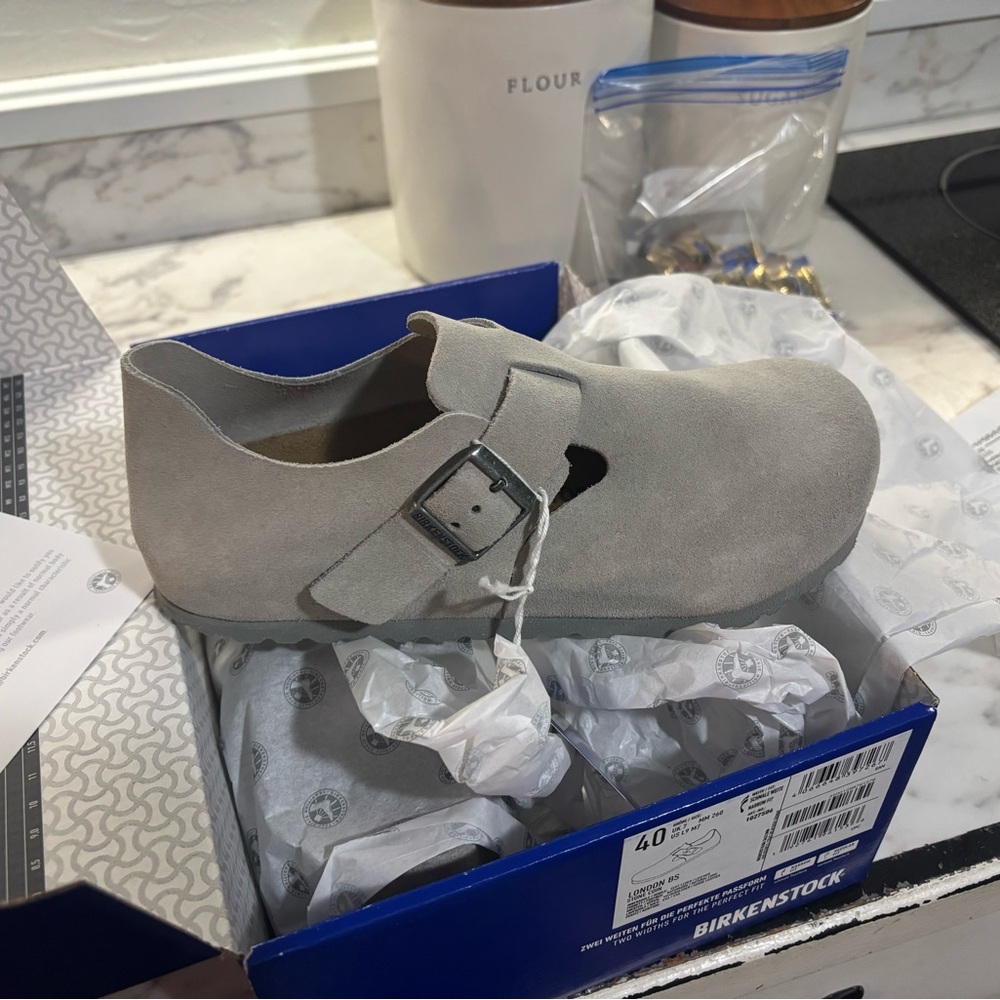 Birkenstock Gray Mules